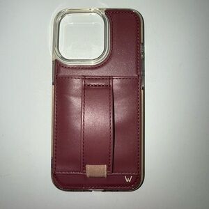 Burgundy Leather Phone Case with Stand